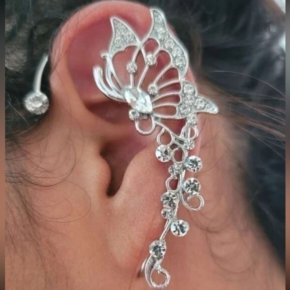 Fairycore 1pc Butterfly Decor Ear Wrap earring